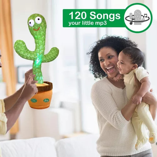 Cactus Bailarín - Juguete Interactivo con Luz y Sonido, 120 Canciones, Imita, Habla Y Repite